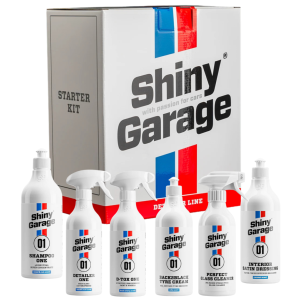 Shiny Garage Starter Kit – kompletny zestaw do pielęgnacji auta (6 produktów + akcesoria) Pomysł Na Prezent