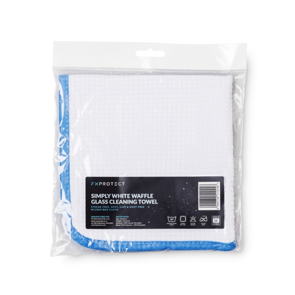 FX PROTECT Simply White Waffle – mikrofibra waflowa do szyb 440 g/m²